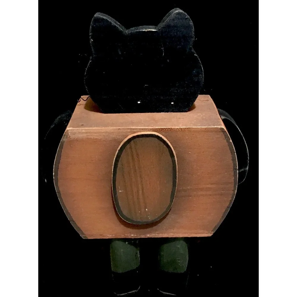 Black Scaredy Cat‎ Wooden Halloween Decor - Picture 7 of 7